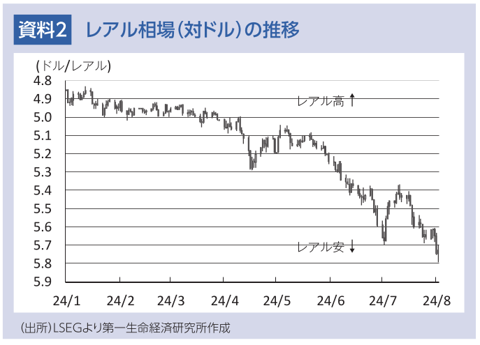 資料2 レアル相場（対ドル）の推移