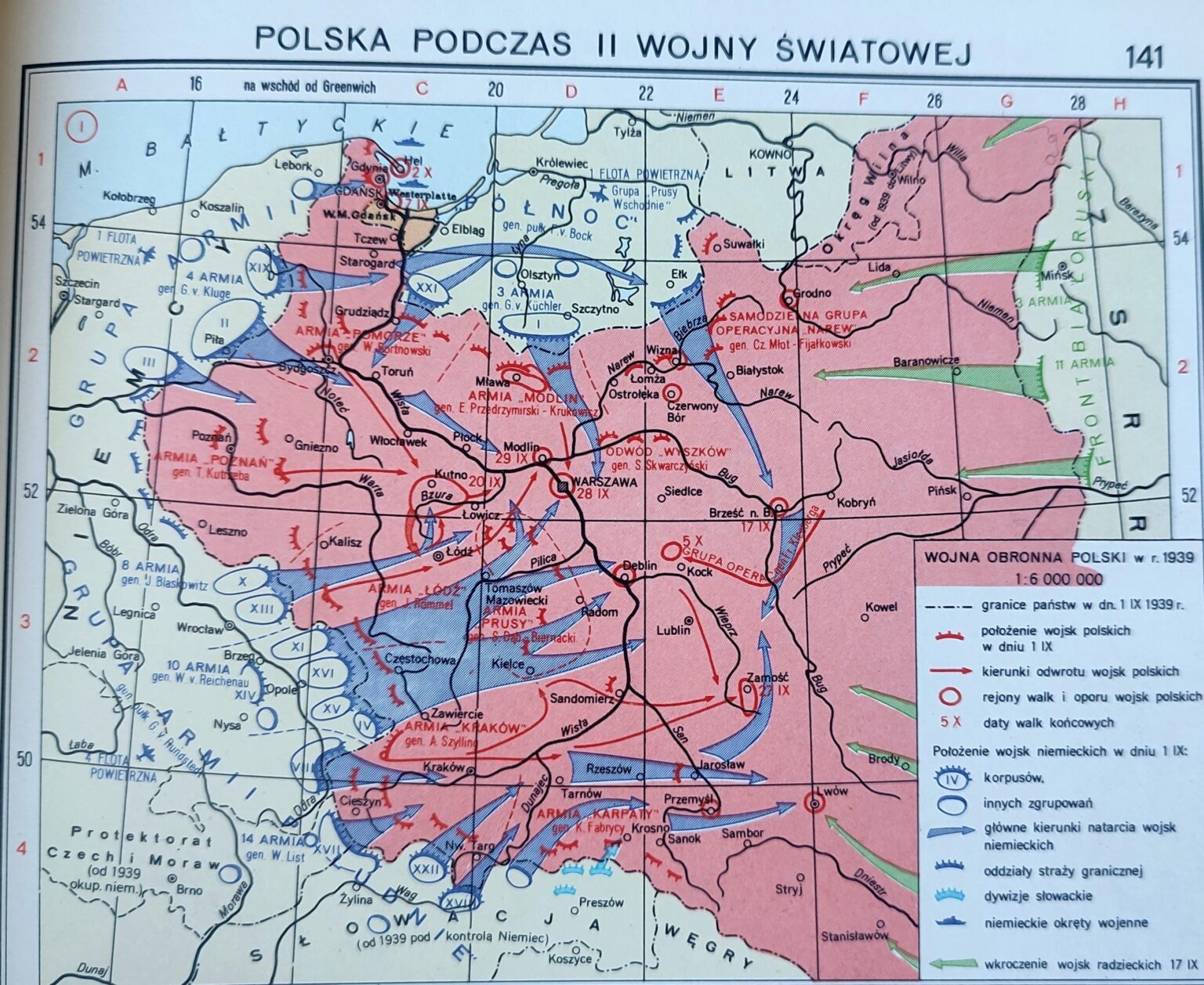 1976年のポーランドの地図WW2の開始とソビエトの関与を最小限に抑えようとしている「微妙に」描いた地図