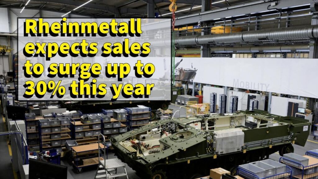 ヨーロッパが8,000億ユーロの投資で防衛支出を加速するため、Rheinmetallは今年、売上が25％から30％急増すると予想しています。 「整備の時代が始まった」とヨーロッパの大手弾薬メーカーは宣言した。 EU諸国は、ウクライナを支援することへのコミットメントにおいて不動のままです。