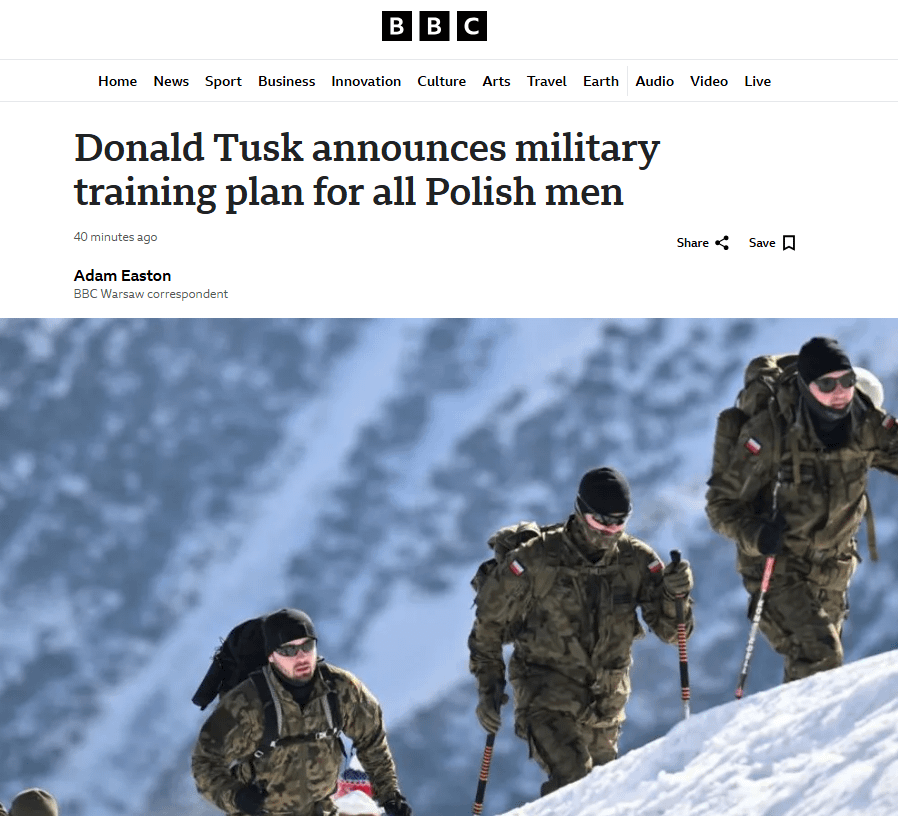ドナルド・タスクはすべてのポーランド人のための軍事訓練計画を発表します