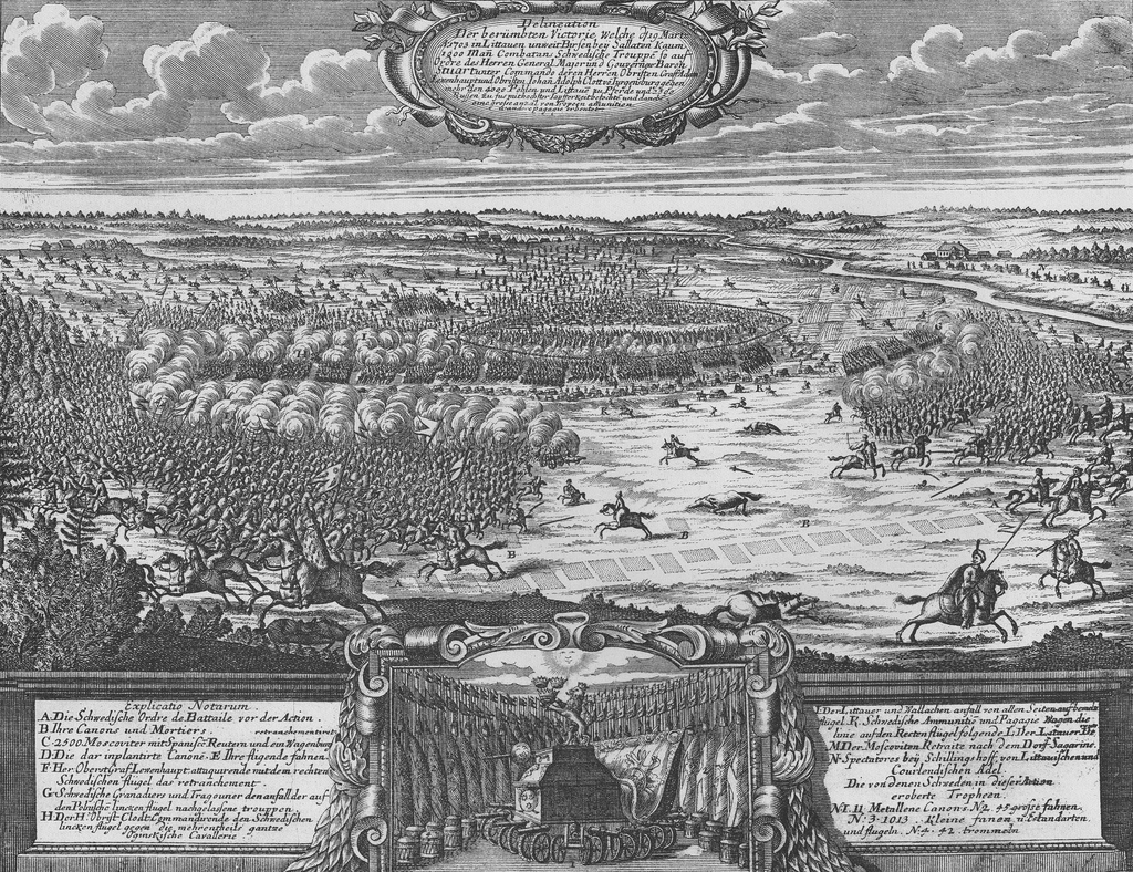 サラダの戦いは、1703年3月19日の大規模な北欧戦争中のスウェーデンとロシアの間の畑でした。スウェーデン軍は、数値的に劣っているにもかかわらず、説得力のある勝利を収めました。