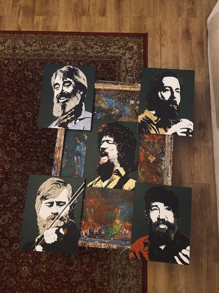 デリーのアーティスト。アクリル絵画のコレクション私は数日前にダブリンの5人のオリジナルメンバーのうちに終了しました💚