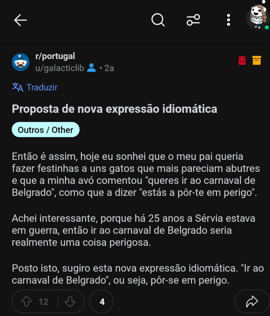 2年前、私はこれをR/Portugalで公開しました。昨日、カーニバルの日に、セルビア議会に手rena弾がありました