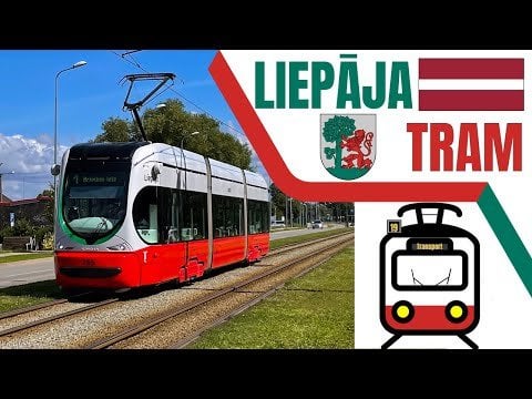 ラトビアのコンカーの路面電車