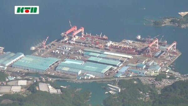 転落したとみられる作業員が死亡…安全器具は装着も 西海市・大島造船所で船の検査中に