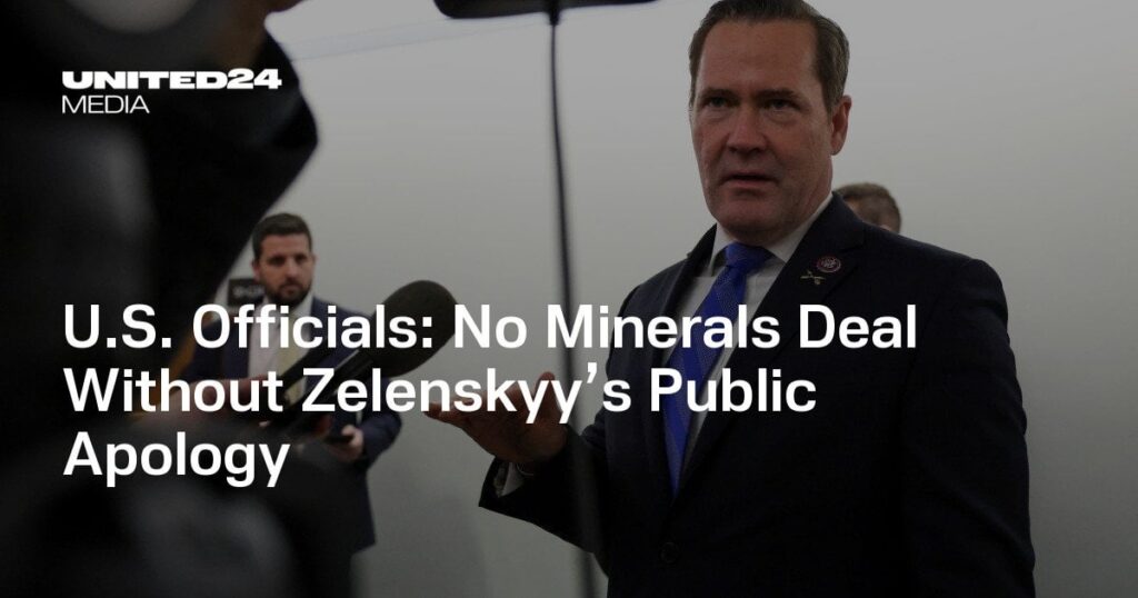 米国の役人：Zelenskyyの公の謝罪なしに鉱物が取引していません