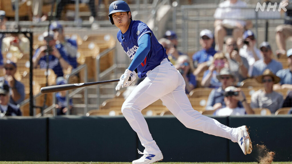 ドジャース 大谷翔平 オープン戦で今季初の4打席 2安打と好調 - nhk.or.jp