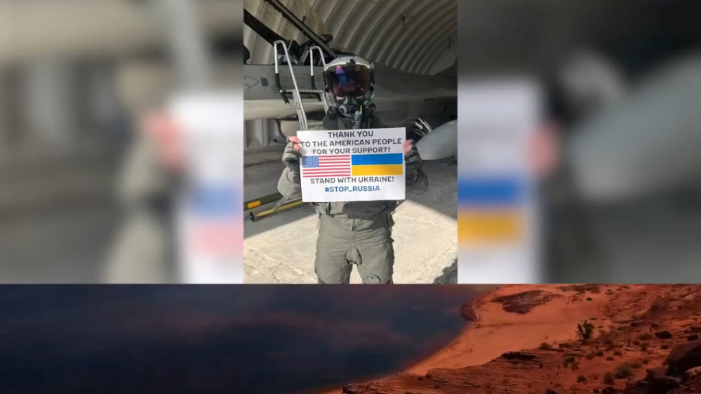 ウクライナのF-16パイロットは、アメリカ人の軍事援助とロシアの侵略からウクライナを守る機会に感謝します。