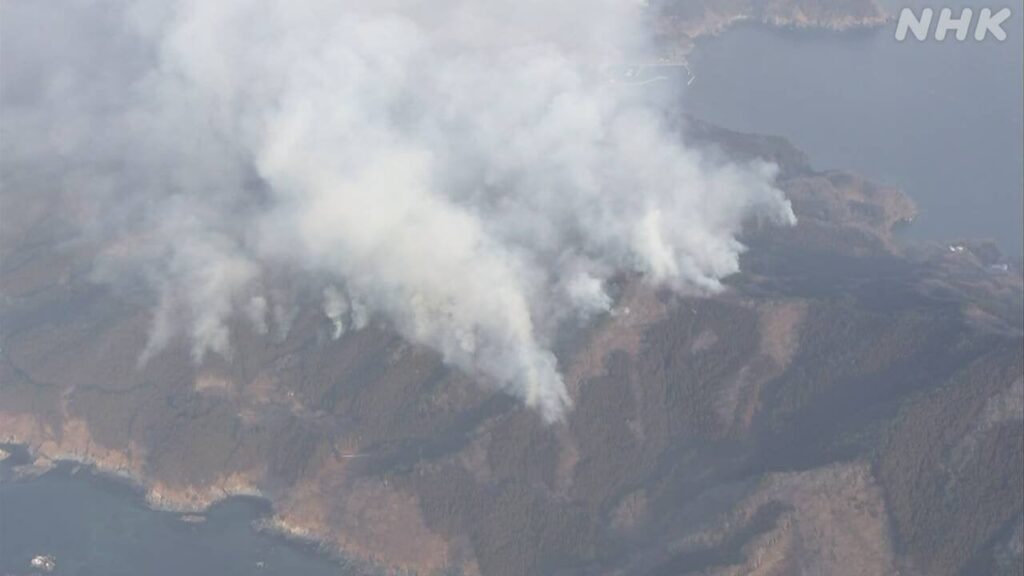 大船渡 山林火災 焼失面積は市の8％ 5日から6日にかけて雨予報