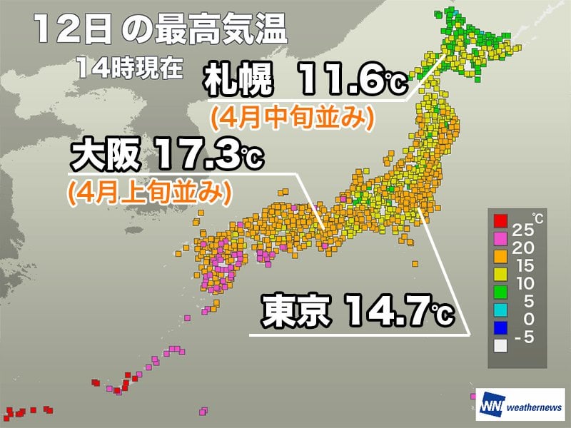 明日は全国的に春本番の陽気 東京は20℃を超える予想