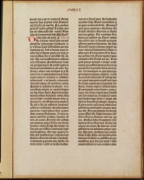 42行聖書（旧約聖書零葉） グーテンベルク印行、1455年頃 印刷博物館蔵