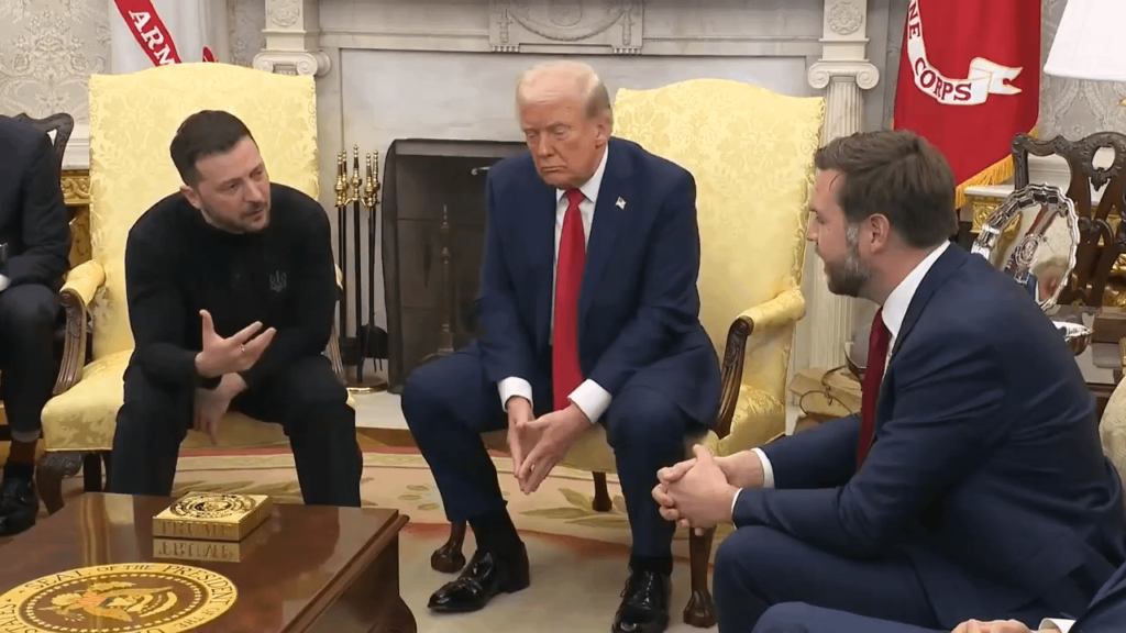 トランプとJDヴァンスはゼレンスキーに第二次世界大戦とギャンブルをしていると伝えます