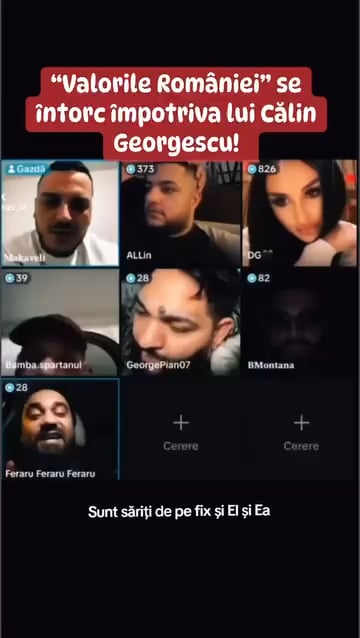 Makaveli、George Pian、Feraru、その他のTiktokerは、彼が支持している異常のために、彼らがもはやCälinGeorgescuをサポートしていないと言います。彼らの何人かは、彼らがジョージクによって公開されていたので、彼らが脅かされていると言っています。