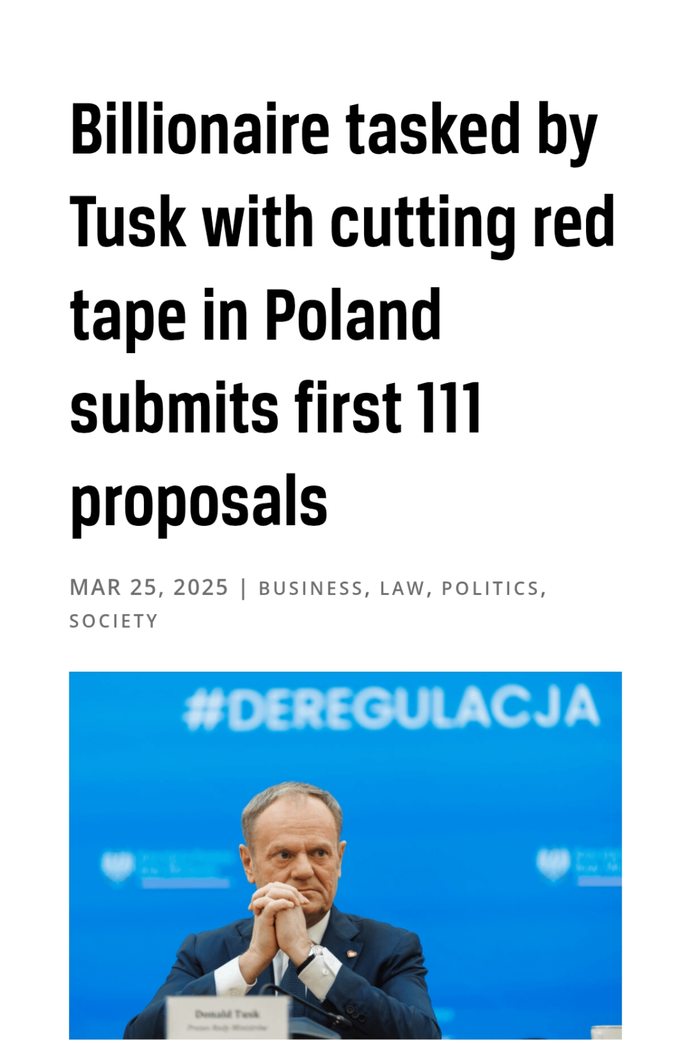 米国では、トランプのドージはムスクによって運営されていますが、ポーランドではTuskによって開始され、RafałBrzoskaによって運営されていましたか？