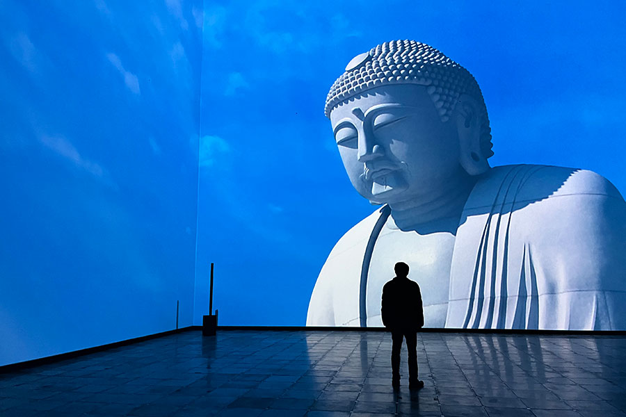 天井高１５メートルの展示室での映像インスタレーション。没入感がすごい