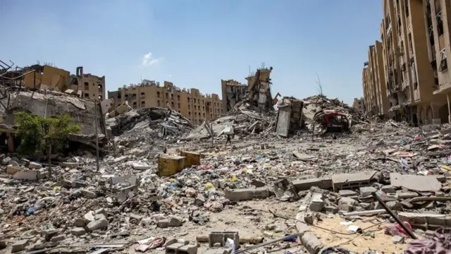 イスラエルの攻撃により荒廃したパレスチナ自治区ガザ地区