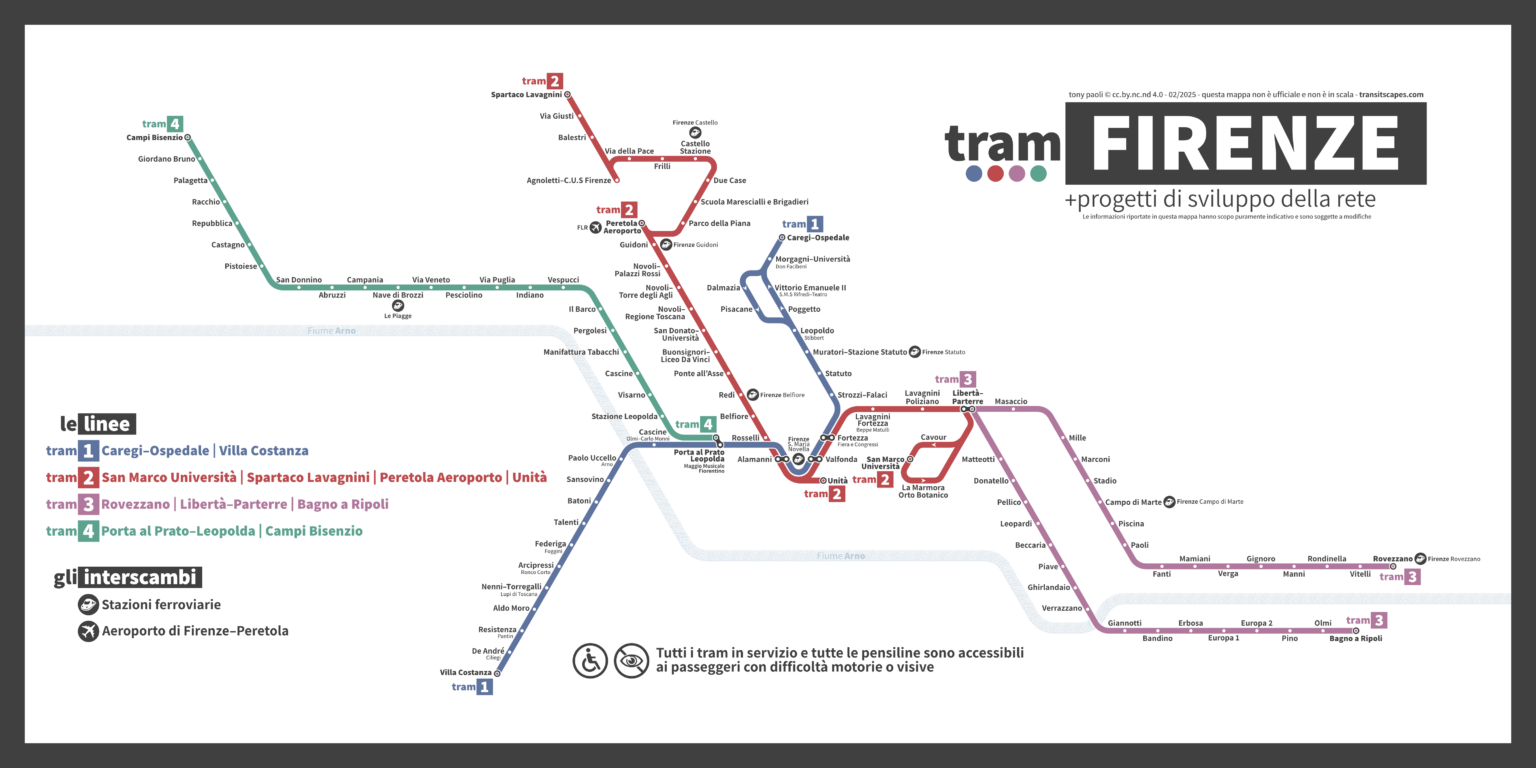 [OC] Tram Florence + Network Development Projects-非公式図