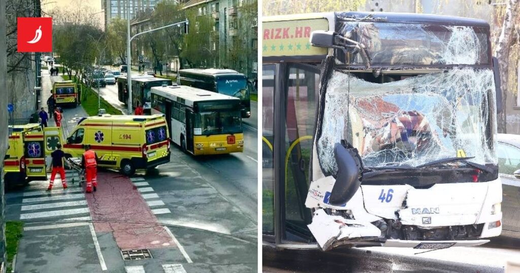 Osijekの2つのバスの衝突。地上での緊急事態、多くの負傷者がいます