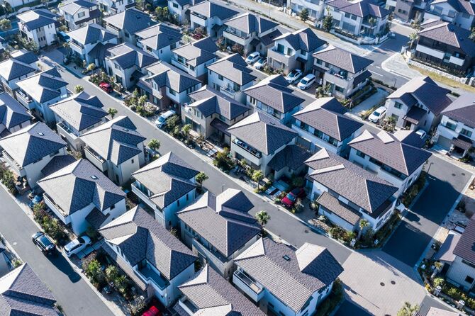 住宅街を空撮