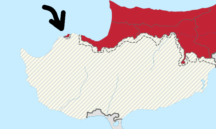 キプロスのこの部分は何ですか？なぜトルコ側はそれを取ったのですか？それは軍事基地ですか？