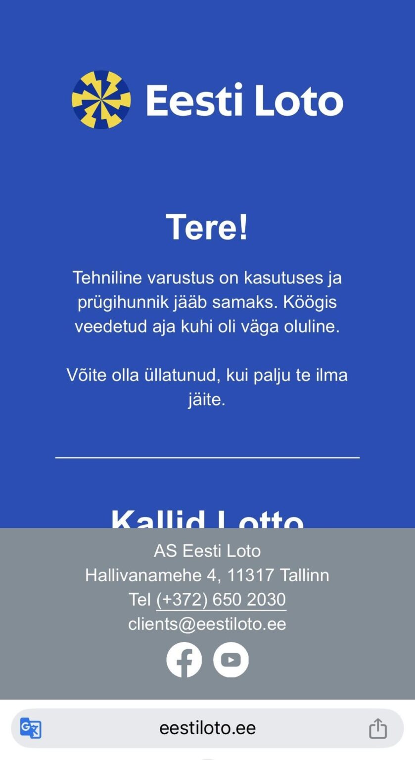 Eesti Loto Lotoは男性を助けるべきですか？