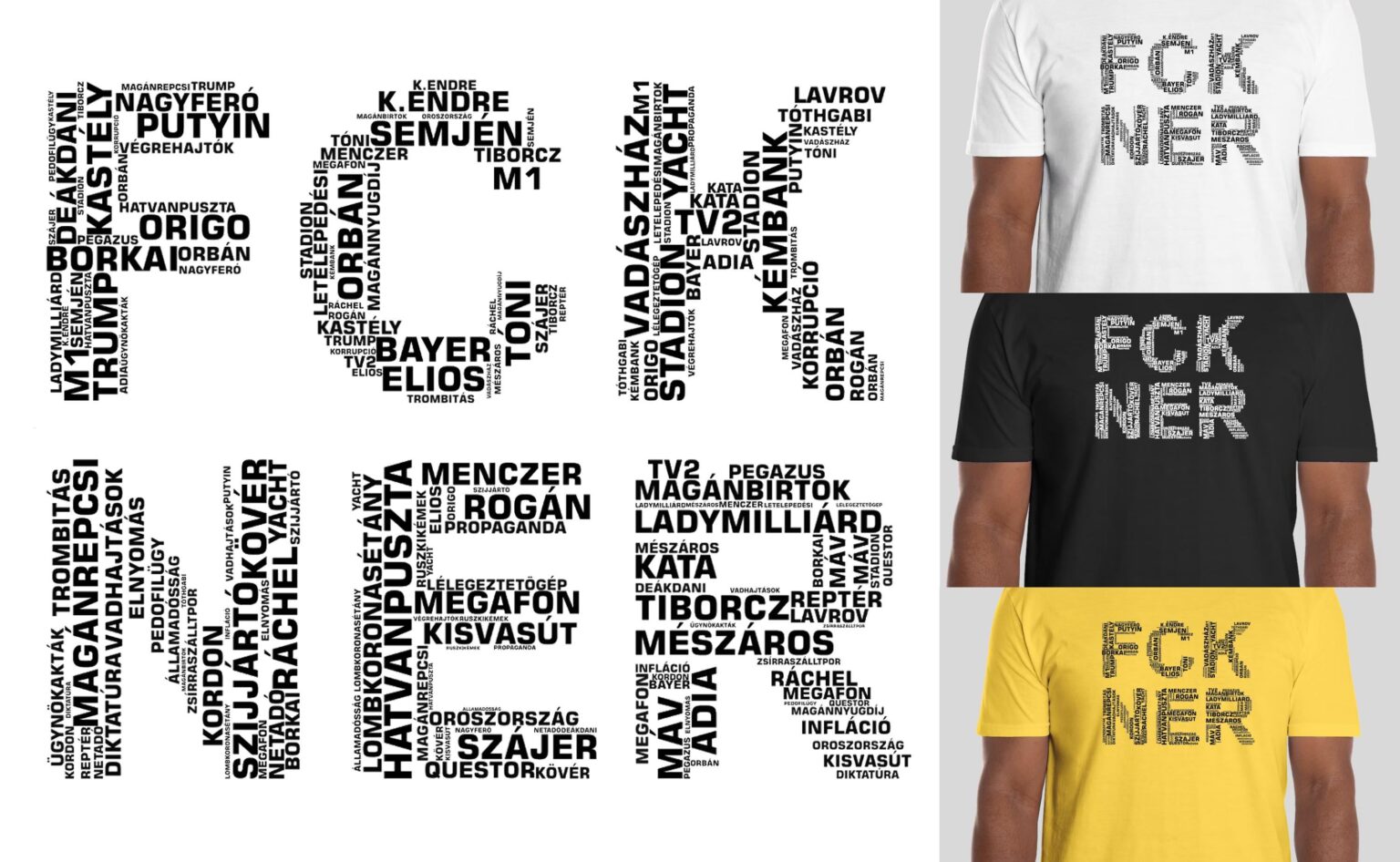 デモンストレーションのためのTシャツサンプル、仕事に行く、または平均的なハンガリーの平日。