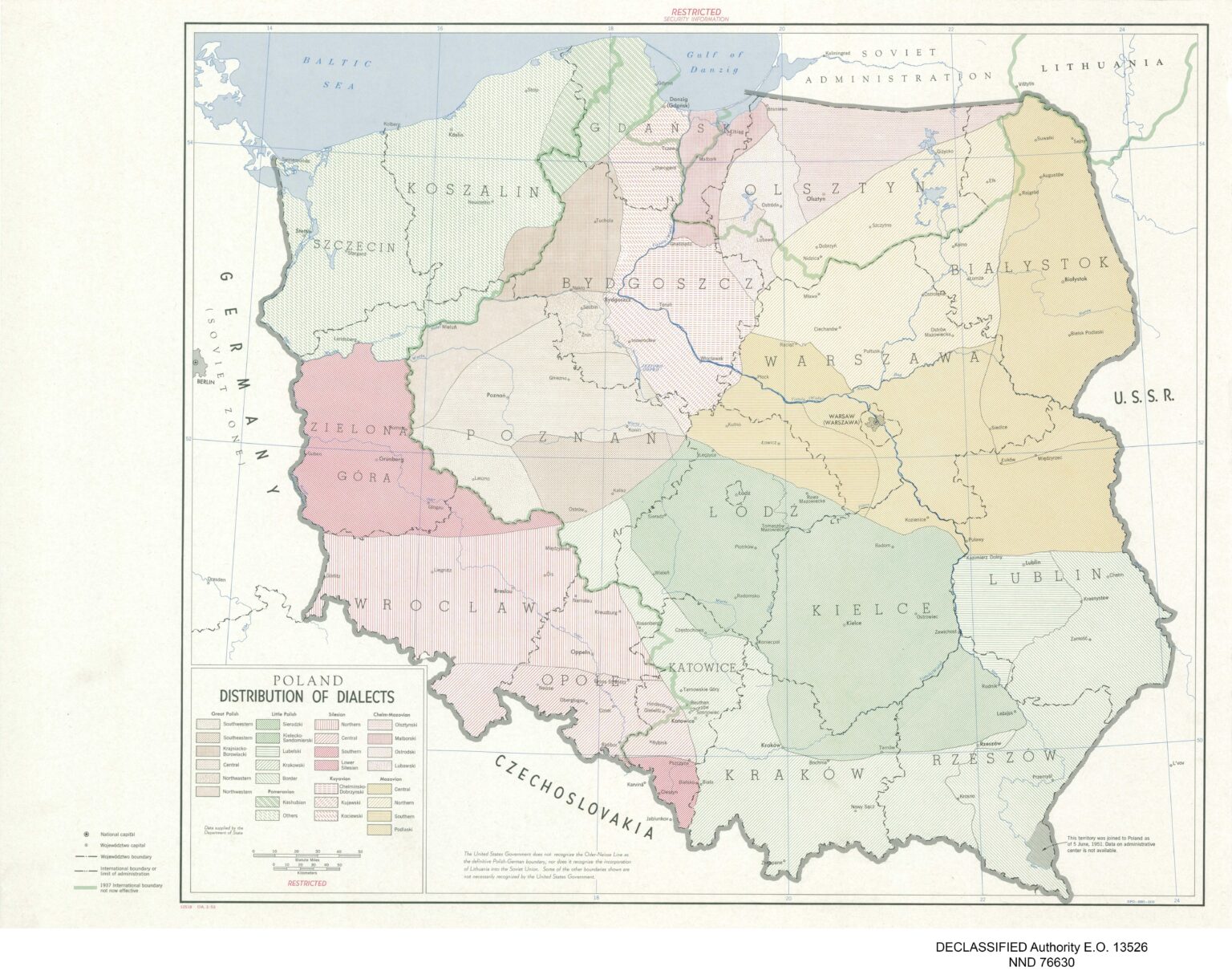 方言の分布-1953米国