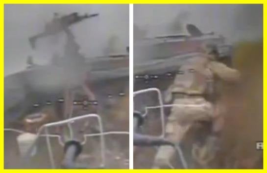 怖がったロシアの居住者は、戦闘ドローンを撃ち落とそうとし、カラシニコフのアサルトライフルを投げて逃げようとしました