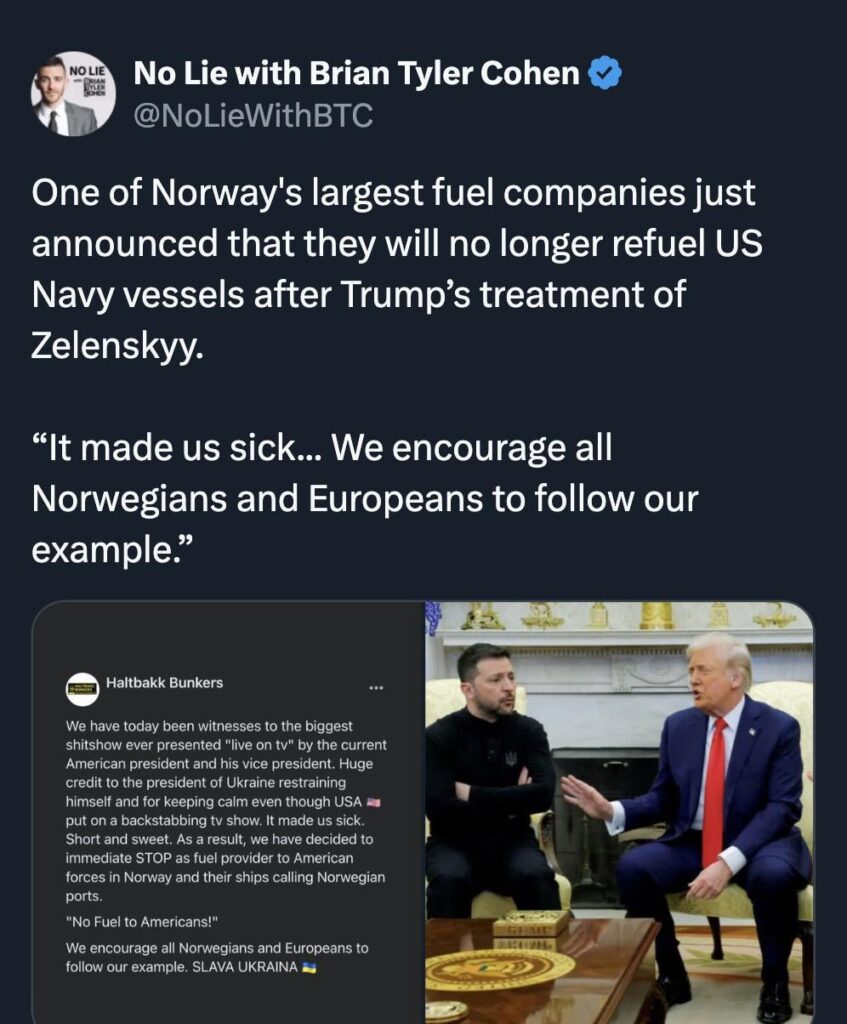私はノルウェーが大好きです。これは、言葉ではなく、行動でトランプに対応する方法です。