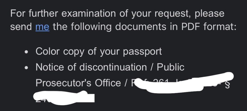 Visa Officerは、検察官からの解約の通知を要求しました Visa Officerは、検察官からの解約の通知を要求しました