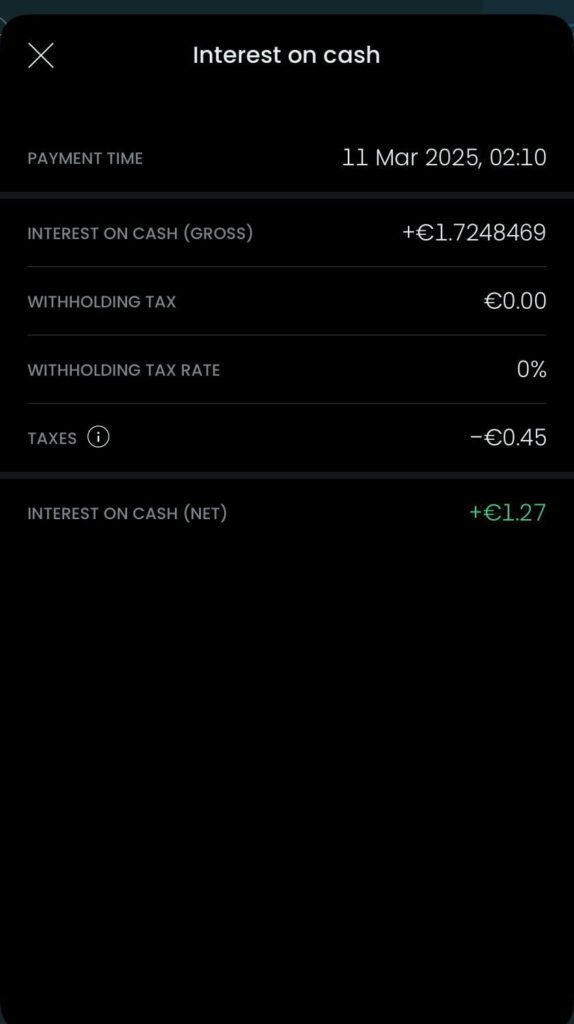 Tageskontoの日々の利子に税金は控除されていますか？ （取引212対その他のブローカー）