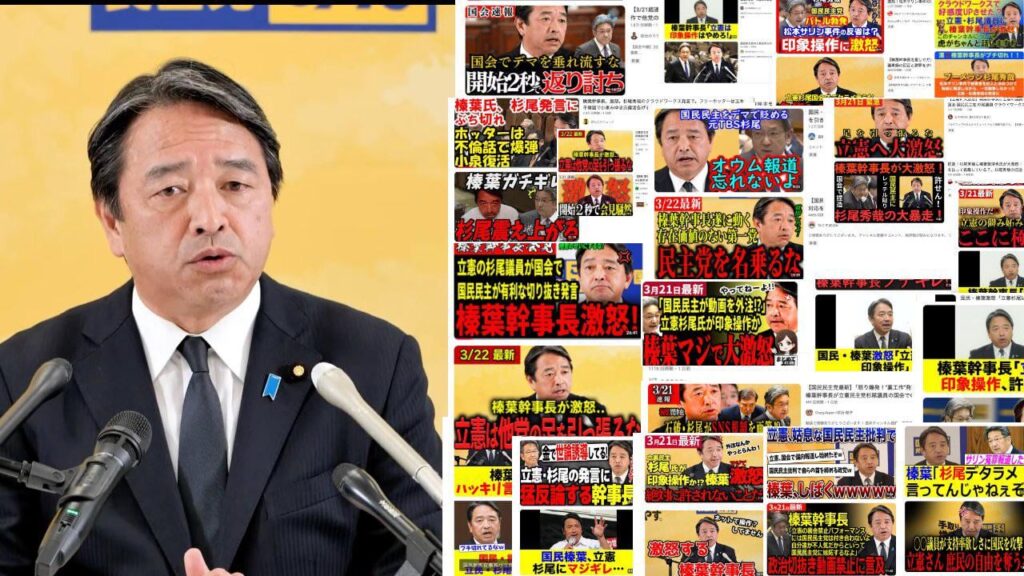 榛葉「杉尾が国民民主党のデマ流してます」（この発言自体がデマ）→アホ向け動画大量生成