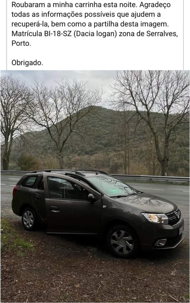 ポルトで盗まれた車