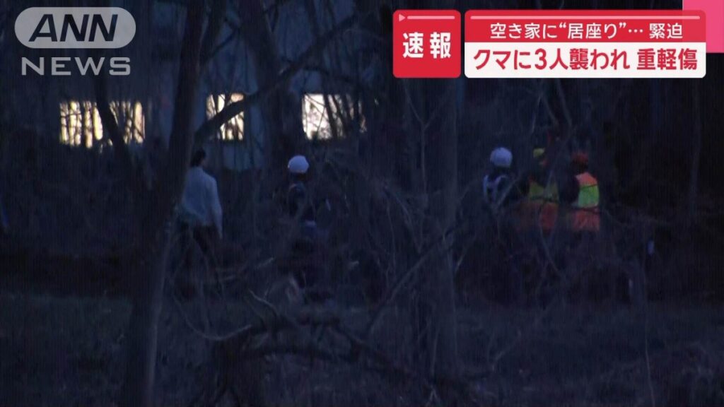 【速報】空き家に“居座り”… 緊迫 クマに3人襲われ重軽傷