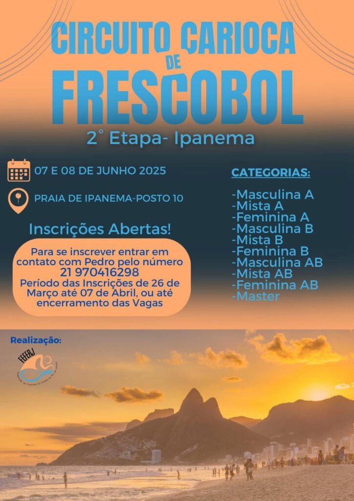 日本フレスコボール協会、6月7-8日ブラジル・リオデジャネイロ開催『ブラジル選手権2025〈CIRCUITO CARIOCA DE FRESCOBOL - Ipanema〉』の日本代表派遣を公式発表。