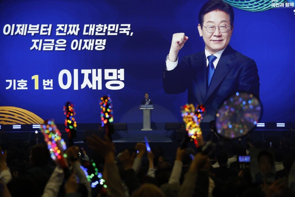 韓国、最大野党が李在明氏を公認候補に選出－６月３日に大統領選 - Bloomberg