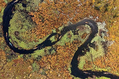 約20年前に正式にルートが指定されたノーザン・フォレスト・カヌー・トレイル(NFCT)は、23の河川と59の湖沼で構成されている。ニューヨーク州北部のブラウンズ・トラクト・インレットは、その起点近くに位置する川だ。(PHOTOGRAPH BY AMY TOENSING)