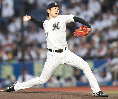 ロッテ石川柊太（2025年4月22日撮影）