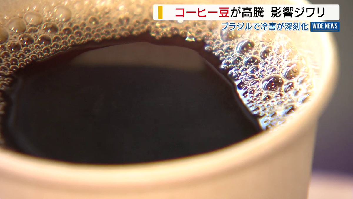 ブラジル冷害➡コーヒー豆高騰 国際市場は47年ぶり最高値更新 コーヒー店も影響ジワリ 山梨