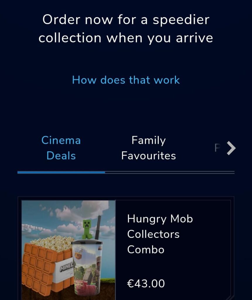 明日Minecraftを見るために最年少を服用することを計画しているので、映画の食べ物は高価であることは知っていますが、テーマのポップコーン/飲み物のコンボは43ユーロですか？