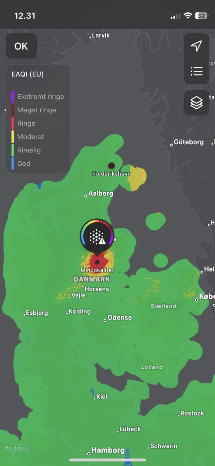Aarhusには現在ヨーロッパ（イタリアを除いて）がわずかな空気の質を持っています