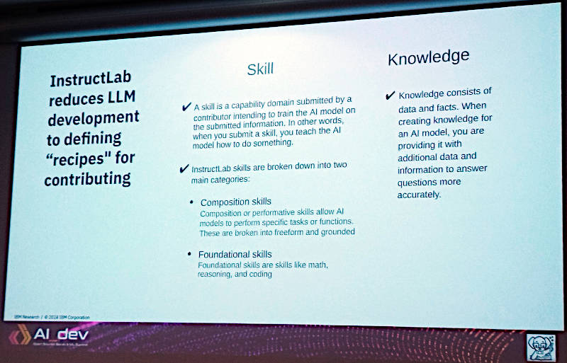 ナレッジとスキルを使ってモデルを更新するのがInstructLabの要点