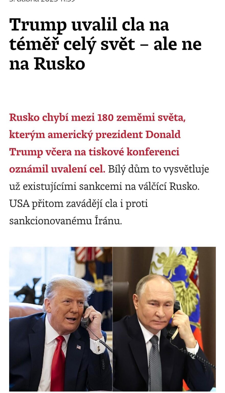 トランプはほとんど全世界に職務を課しましたが、ロシアではありませんでした。スニークは友達に課されません