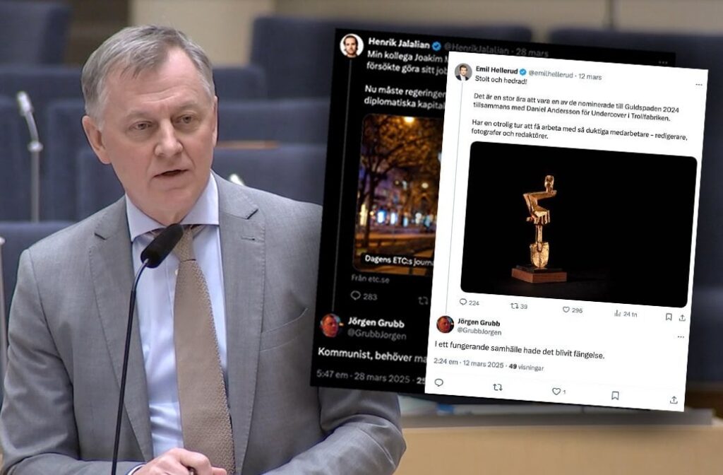 JörgenGrubb（SD）Mocks MedinとKallaの事実記者を投獄したい