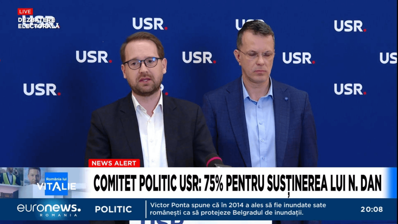 USRは政治委員会でNicușor Dan 75％を支援することを広く決定しました
