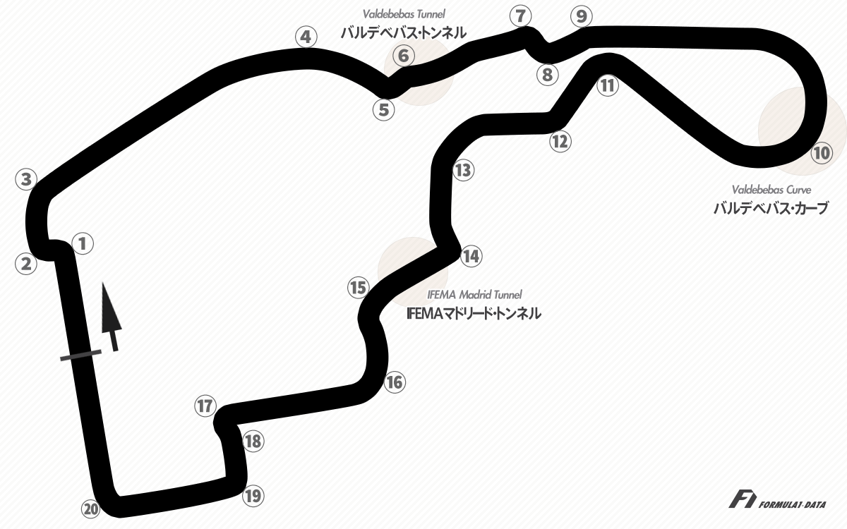 Madring（マドリンク）（F1スペインGP）のコースレイアウト草案、2023年