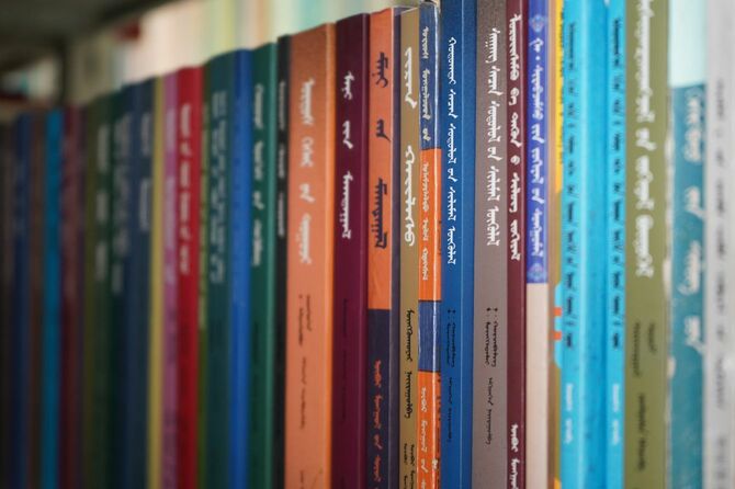 楊教授の研究室にあるモンゴル語で書かれた史料。