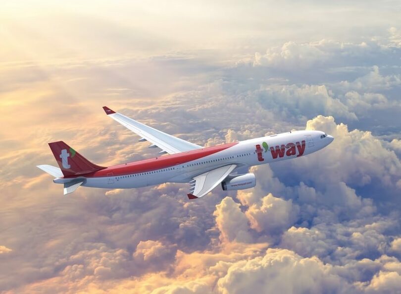 ティーウェイ航空の旅客機=ティーウェイ航空提供(c)news1