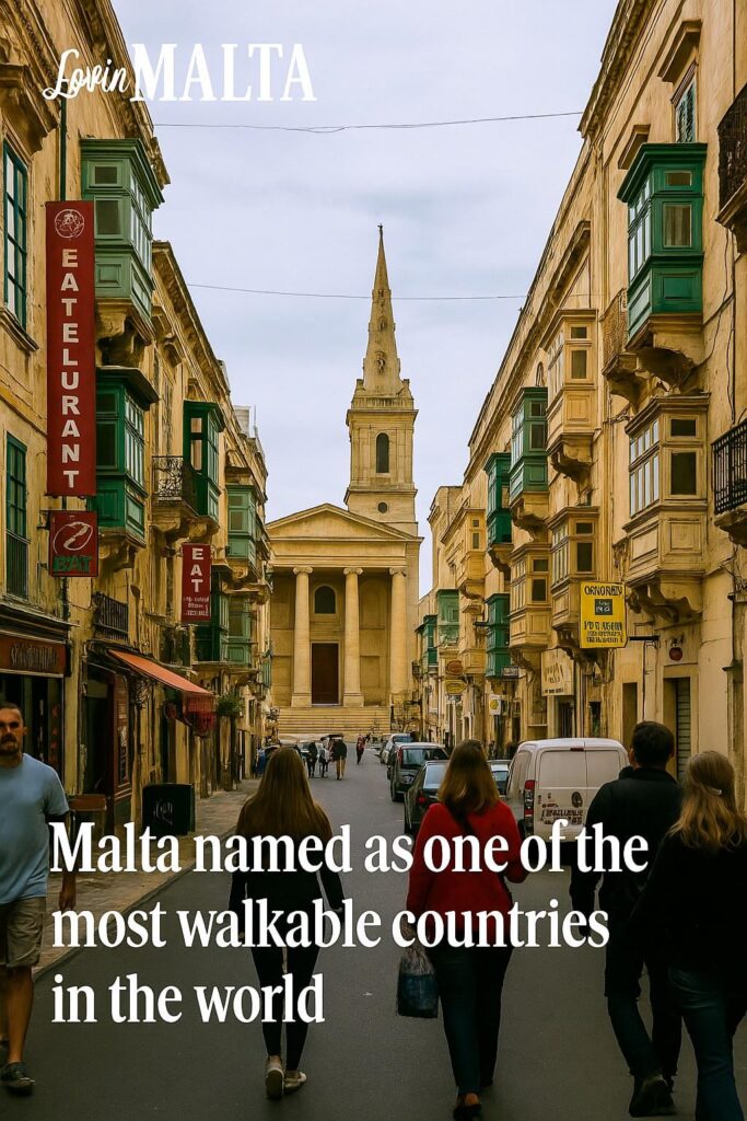 マルタは、世界で4番目に歩く可能性のある国に選ばれました。研究者は182か国を分析し、都市部の住民が学校、病院、レストラン、ショップなどの必須のアメニティまで簡単に歩くことができる方法に基づいてランク付けされています。