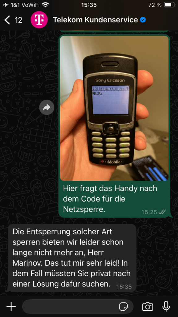 Telekomは、ネットワークにロックされている電話のロックを解除しないと言っています。確かにこれは真実ではありませんか？誰かが古いT-Mobile電話のロック解除コードを受け取っていることに成功した場合は、あなたがそれをした方法を教えてください。年齢にもかかわらず、この特定の電話のロックを解除したいと思っています。